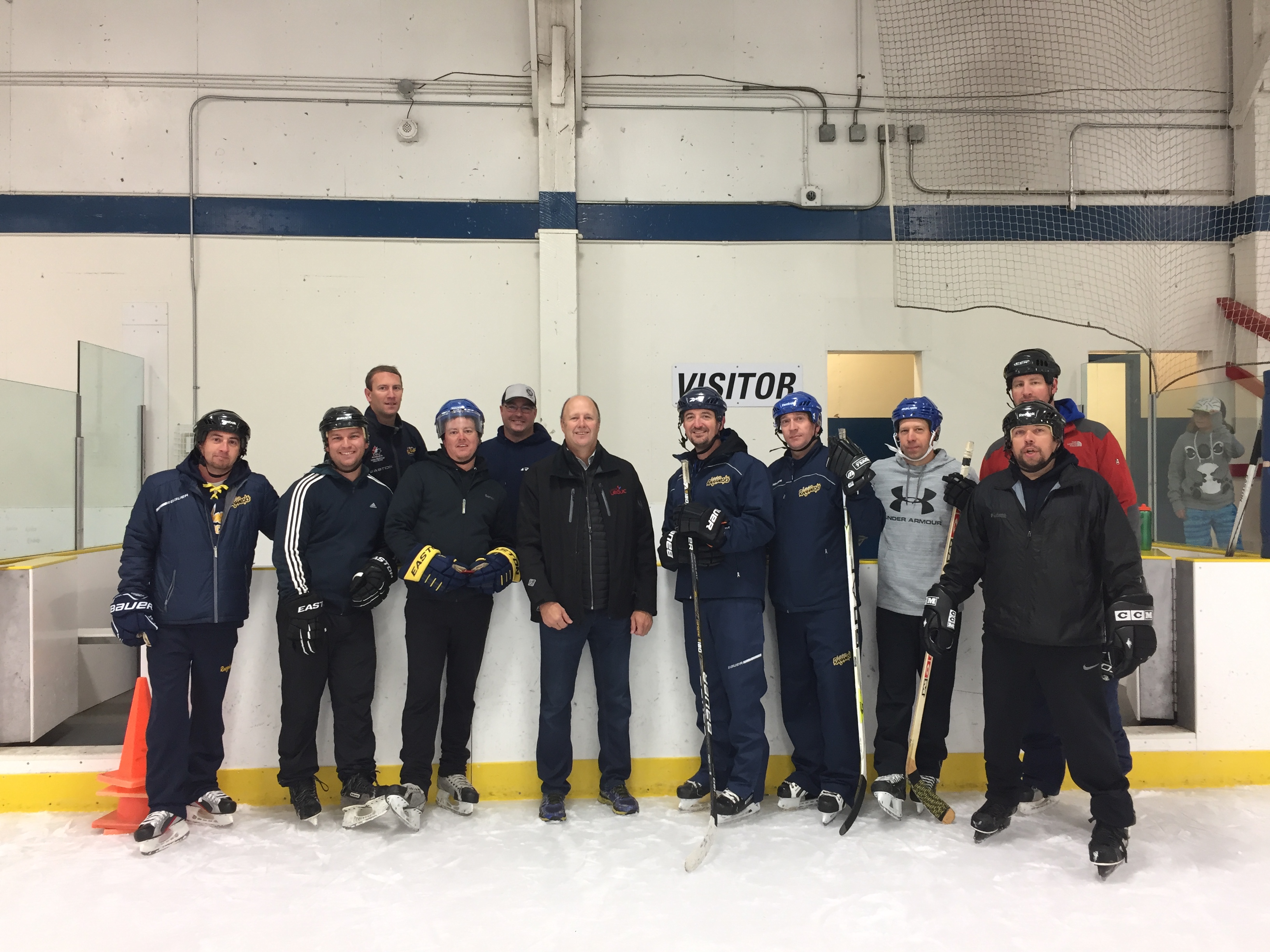 Mayor Young with some of our coach volunteers for initiation evaluations on Saturday, September 29.