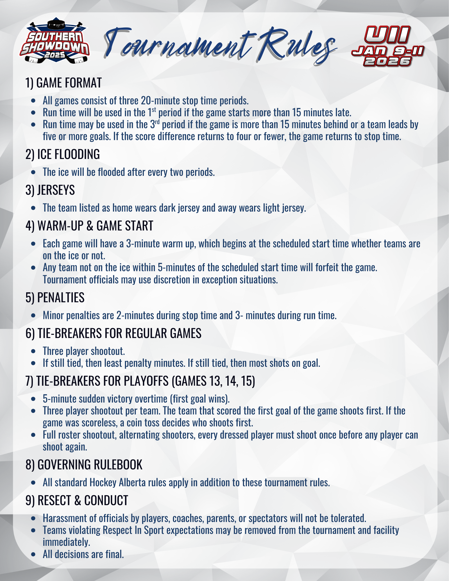 U11 Tournament Rules