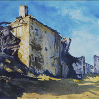 A Villa Once, Watercolor, 11x14
