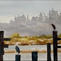 The Misty Moor, Watercolor, One Way Gallery Langley, 604 534 0781