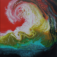 Churning, Acrylic Poured, Private Collection