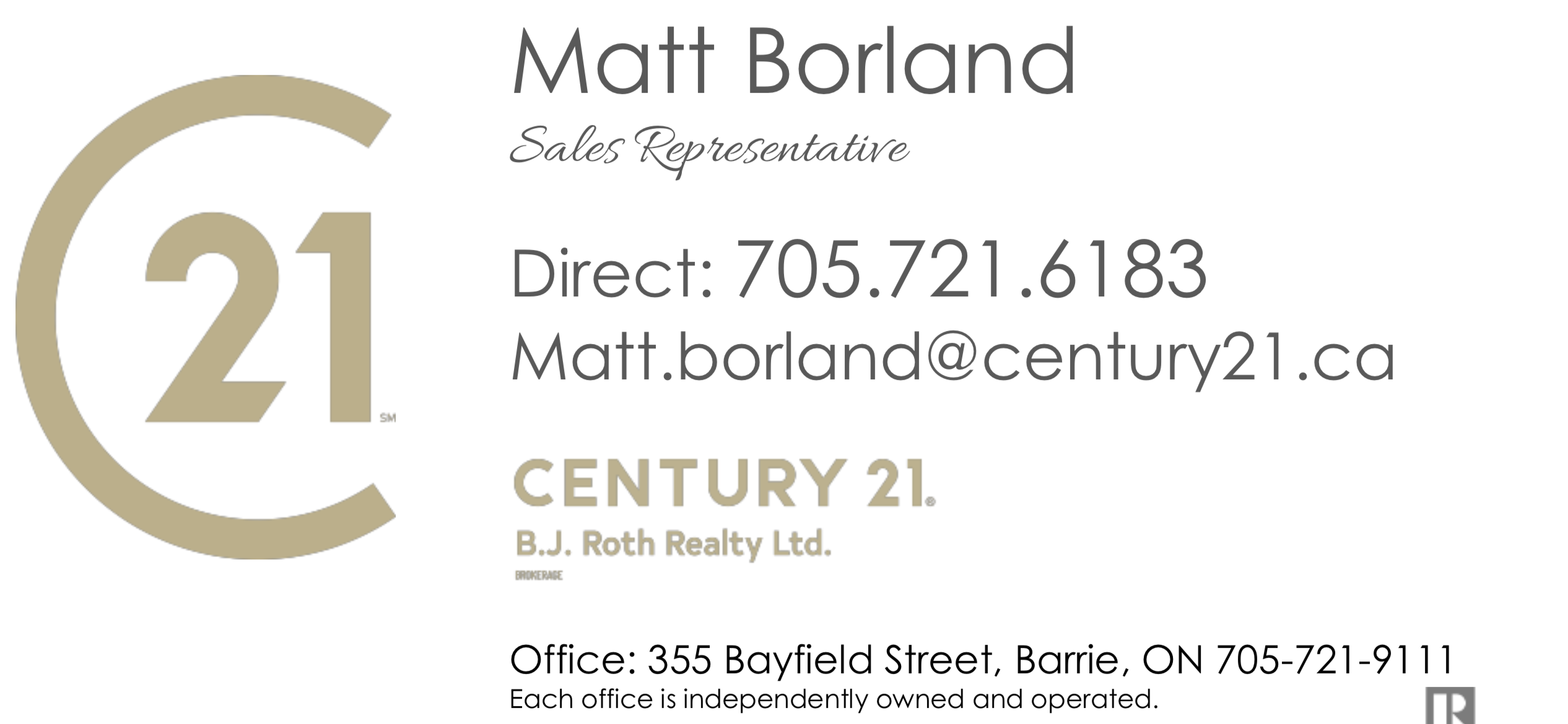 Matt Borland, Century 21 Sales Representative