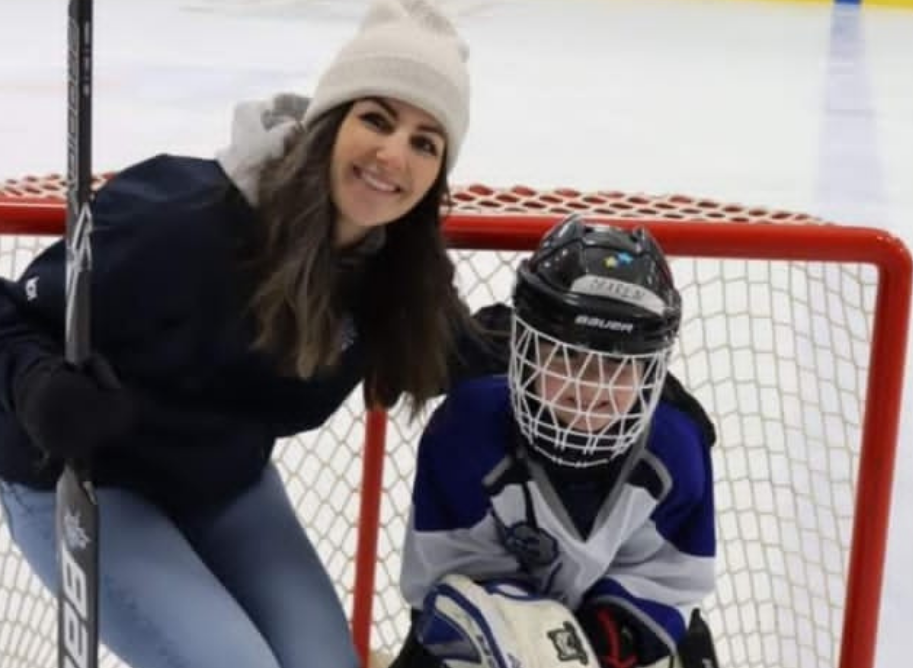 Courtney Liddle, a veteran of Fort Sask ringette, is now coaching her daughter Maren.