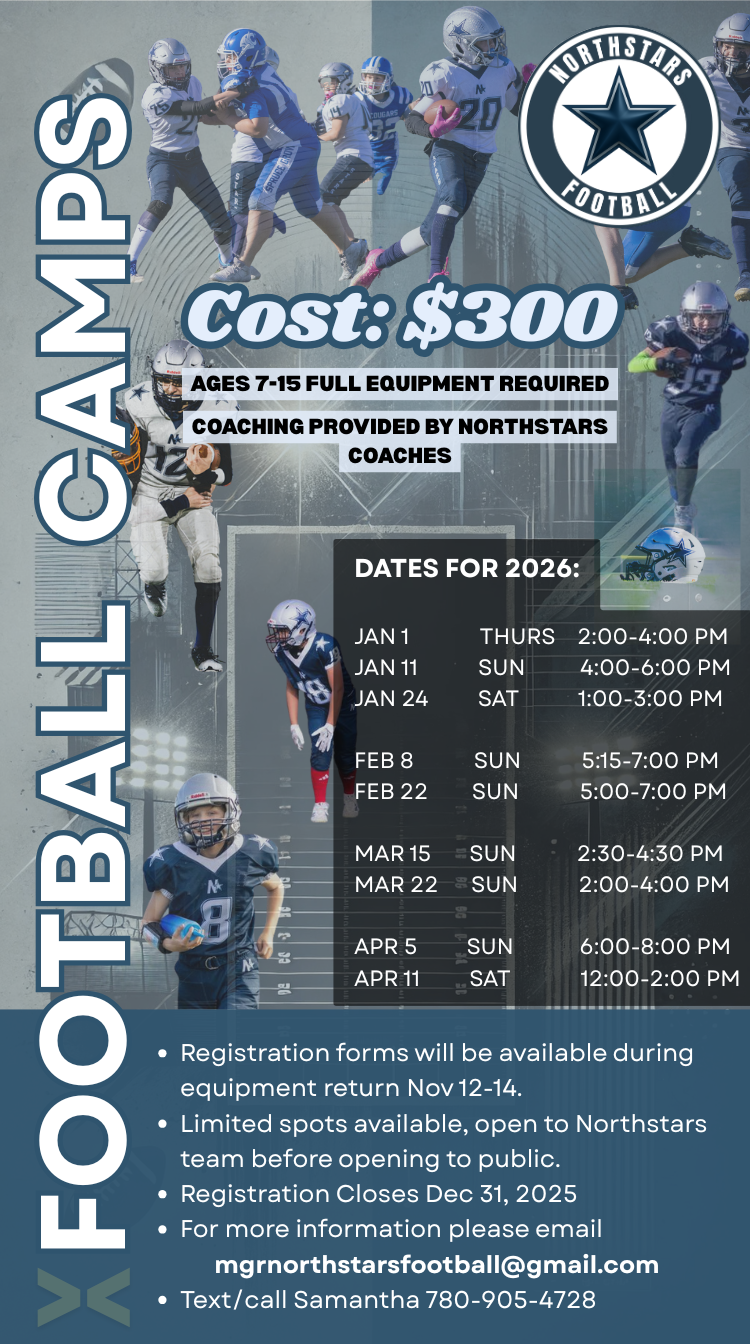 Northstars Football Winter Camps 2025-2026 poster thumbnail.