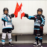 Avery and Olivia Scarborough Sharks Novice B at Qiqihar China game