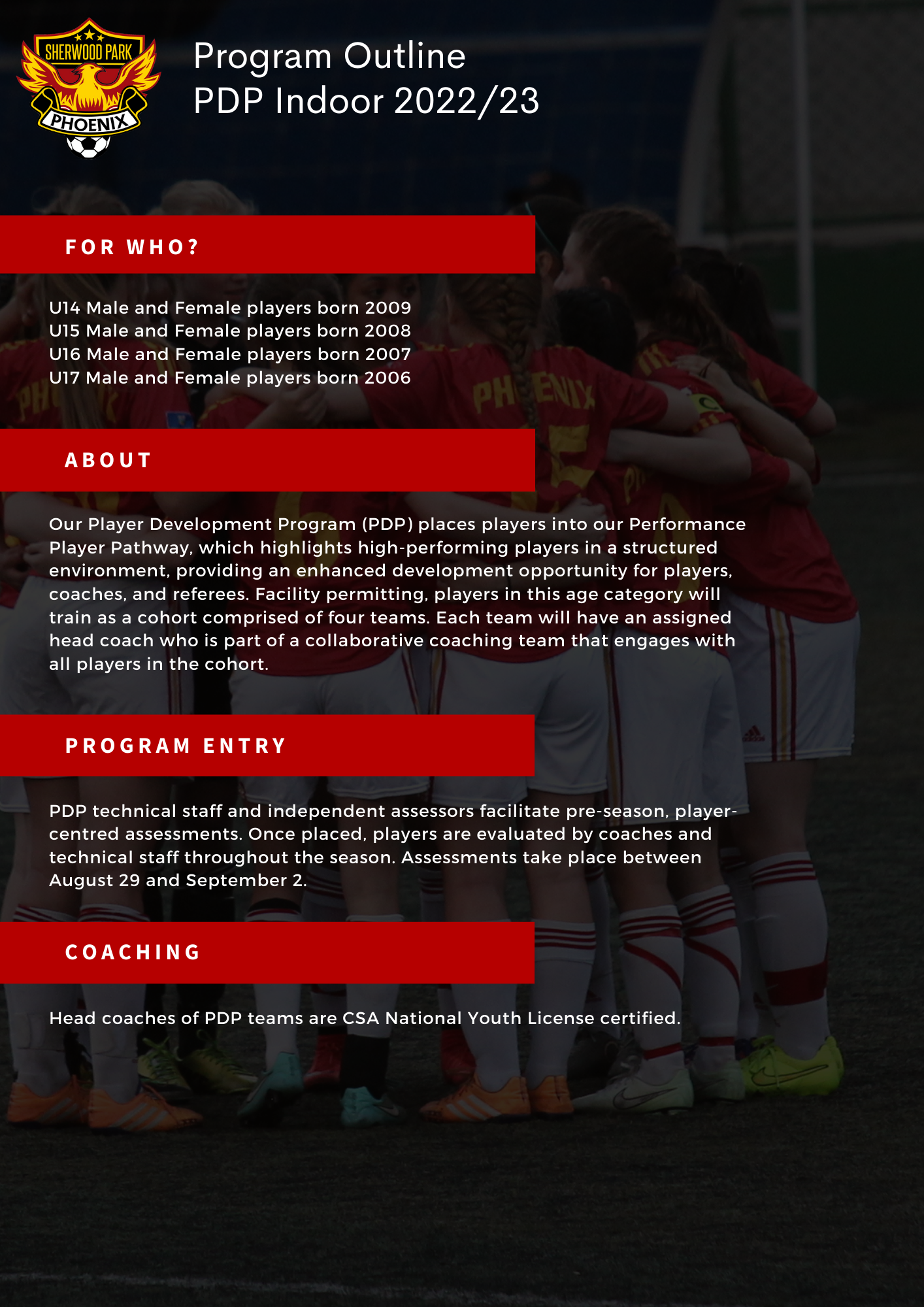 U16 Boys Pdp Phoenix Sherwood Park District Soccer Association Website By Ramp Interactive