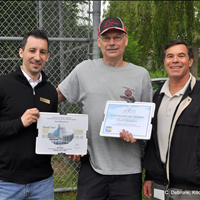 Volunteer (30-year milestone awards) presented to Gord Dearborn by Councillor Scott Davey and John Cooper (Kitchener Parks and Rec.) on behalf of the City of Kitchener and Ontario Parks and Rec. (2011)