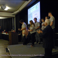 Volunteer Award presentation to April LeBlanc by Madison Onischke (Nov. 26/19)