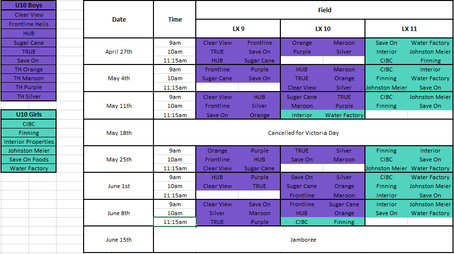 U10 Games