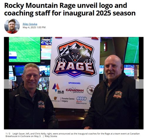 Rocky Mountain Rage Logo and Coaching Staff Announcement